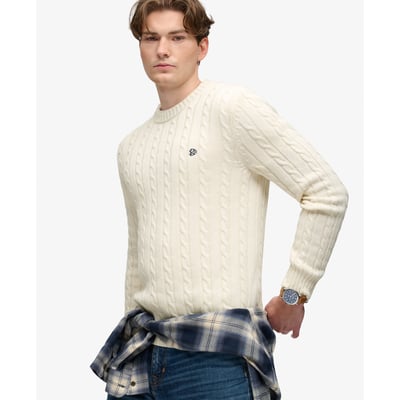 Pull Cable Knit Col Rond Coupe Décontractée SUPERDRY