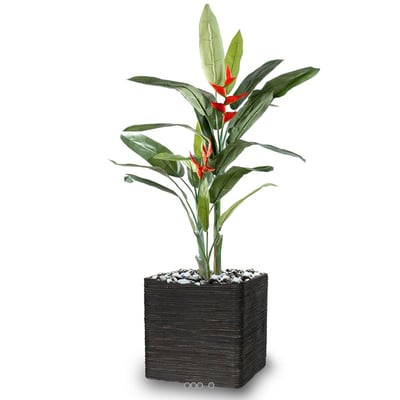 Heliconia artificiel H 180 cm 2 fleurs en pot ARTIFICIELLES
