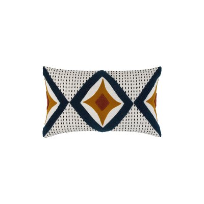Housse de coussin en Coton rebrodé de point de bouclette et de chainette  ZAYI MADURA
