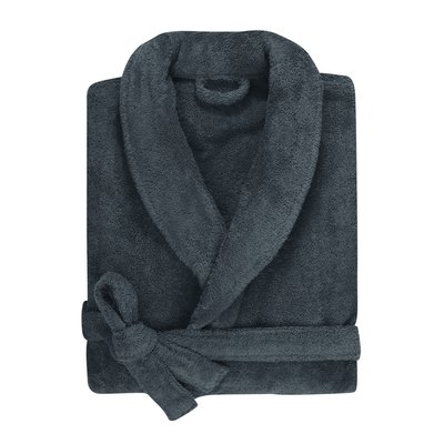 Peignoir col châle 100% Coton BIO, DOUCEUR NATURE BLANC CERISE