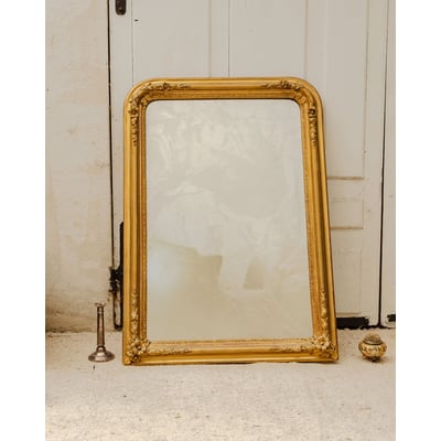 Grand miroir en résine dorée Georges N°1502 - Bon état DEBONGOUT
