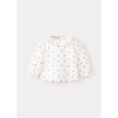 Blouse en coton plumetis à motif floral MANGO BABY