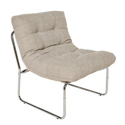 Fauteuil en Tissu gris et pieds chromé - SORBONNE SIGNATURE