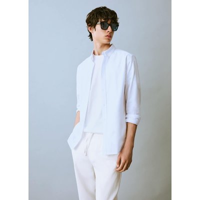 Pantalon lin taille élastique MANGO TEEN