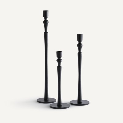 Lote de 3 candelabros de aluminio fundido, Elans AM.PM