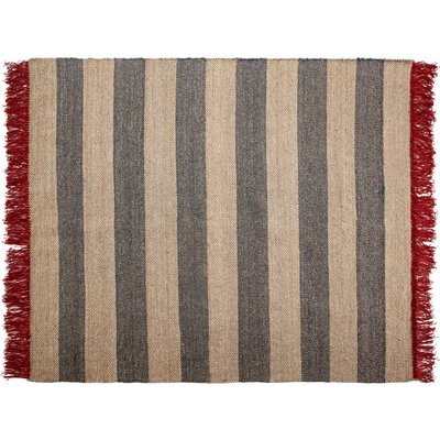 Tapis jute naturel   à rayures et franges élégantes RECOLLECTION