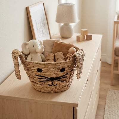 COMPACTOR - Panier de rangement  FABLE forme lapin - 35 x 35 x H.26 CM - Beige COMPACTOR