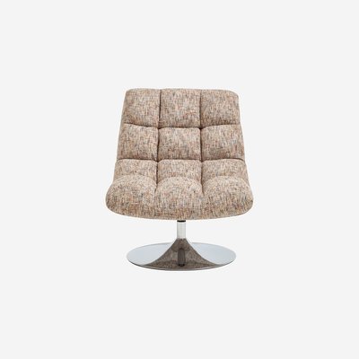 Fauteuil pivotant en tissu chenille et métal chromé SOGLIO HABITAT