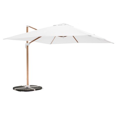 Parasol déporté 3 x 3m et 4 dalles lestées, BRESCIA OVIALA