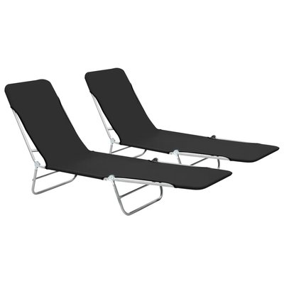 Lot de 2 chaises longues pliables HOME MAISON