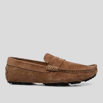 Mocassins en croûte de cuir MONOPRIX