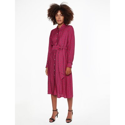Bedrucktes Hemdblusenkleid mit Knopfverschluss TOMMY HILFIGER