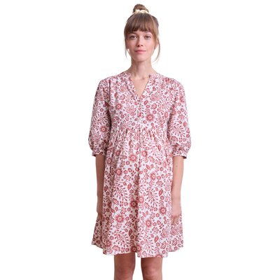 Robe courte coton fleuri grossesse et allaitement VERTBAUDET