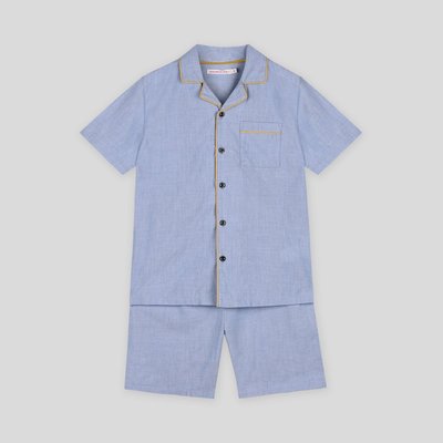 Pyjama court col chemise uni avec totebag assorti en coton BIO MONOPRIX KIDS