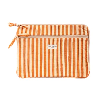 Pochette d'ordinateur en coton matelassé BINDI ATELIER
