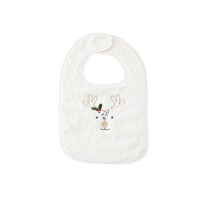 Bavoir coton XMASFUL CARRE BLANC