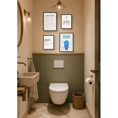 Pack d'affiches encadrées – WC L'AFFICHERIE