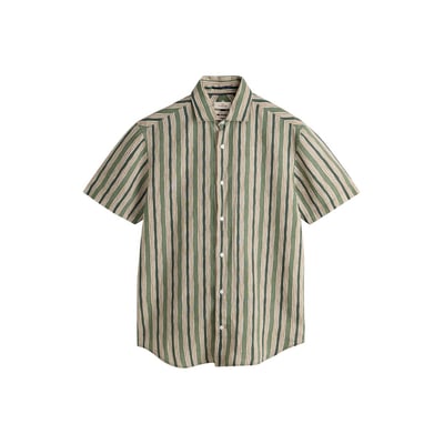 Chemise manches courtes lin à rayures signature NEXT