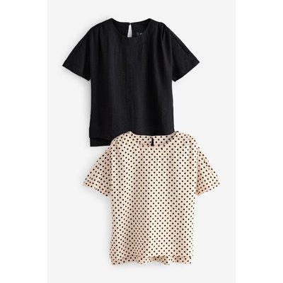 T-shirt texturé coupe droite, lot de 2 NEXT