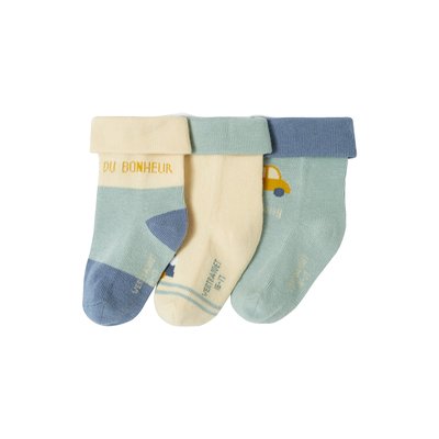Lot de 3 paires de chaussettes "voitures" VERTBAUDET