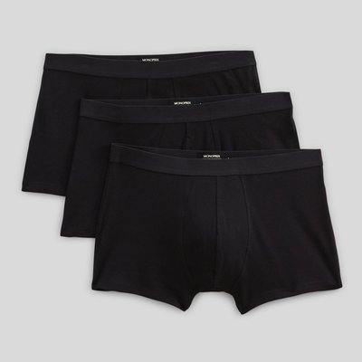 Lot de 3 boxers en coton BIO, certifiés OEKO-TEX MONOPRIX