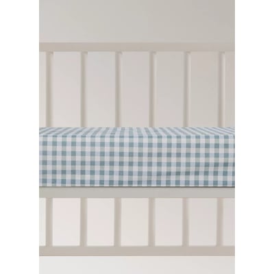 Drap-housse berceau coton carreaux vichy MANGO HOME