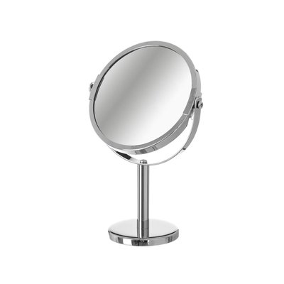 Miroir grossissant (x2) double face en métal argenté WADIGA