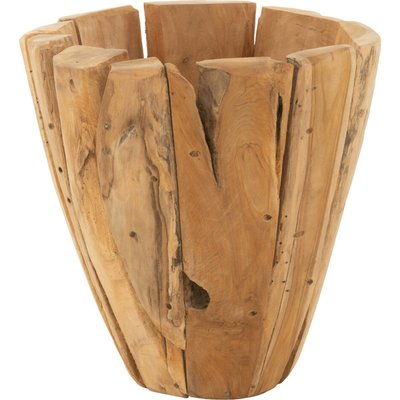 Cachepot en bois naturel teck esprit artisanal chaleureux RECOLLECTION