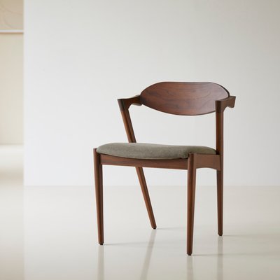 Chaise en teck massif foncé et tissu GUIDO TIKAMOON