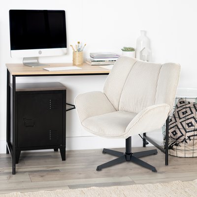 Chaise de bureau rotatif réglable en hauteur en velours côtelé, DUROTHILOFFICE MEUBLES COSY