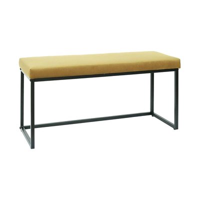 Banc en métal assise en velours Giulia Jaune moutarde CMP