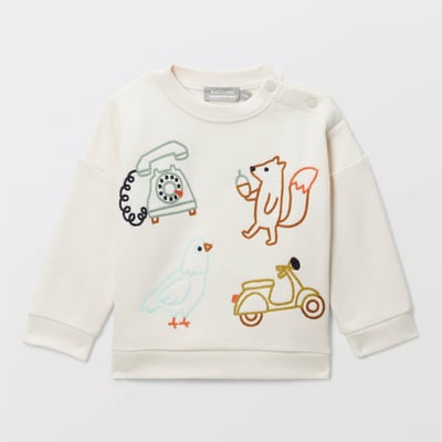 Sweat brodé en coton BIO GOTS BOUT'CHOU