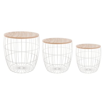 3 Tables à café filaires Atomic - Diam. 40 cm ATMOSPHERA