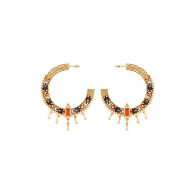 Boucles d'oreilles créoles avec perles CENOTE HIPANEMA
