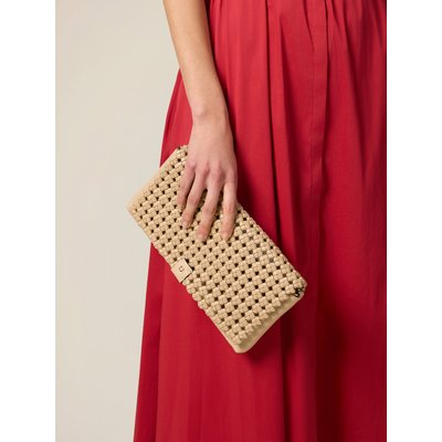 Pochette en cuir tressé OLTRE