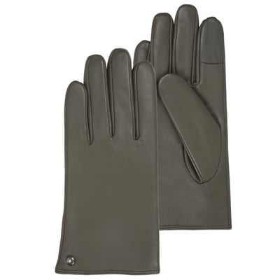 Gants tactiles en cuir d'agneau - doublés micro imitation fourrure ISOTONER