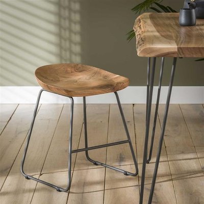 Tabouret bas bois d'acacia (lot de 2) MELBOURNE PIER IMPORT