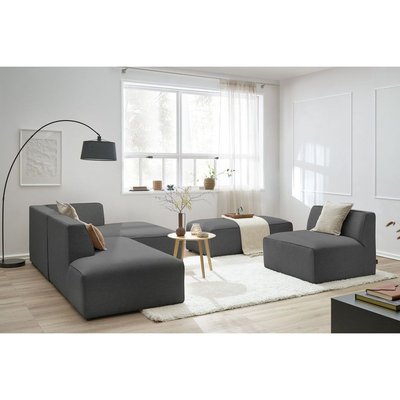 Canapé modulable 6 places en tissu chiné, MEGEVE BOBOCHIC