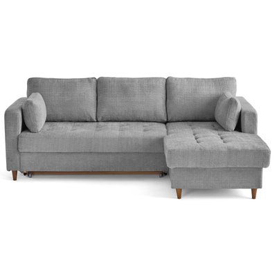 Canapé d'Angle Convertible en Velours texturé 4 places - ANNA LISA DESIGN