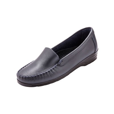Mocassins À Plateau Lisse Cousu Main, Grande Largeur PEDICONFORT