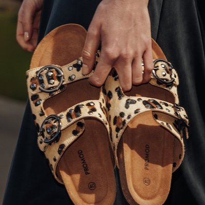Sandales léopard en cuir PROMOD