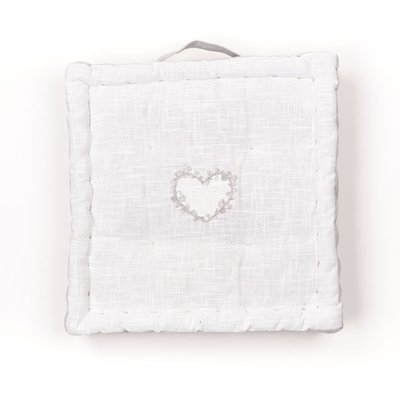 Coussin de sol avec broderies coton uni CHARME FACTORY