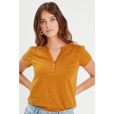 T shirt boutonné devant femme new arrivals