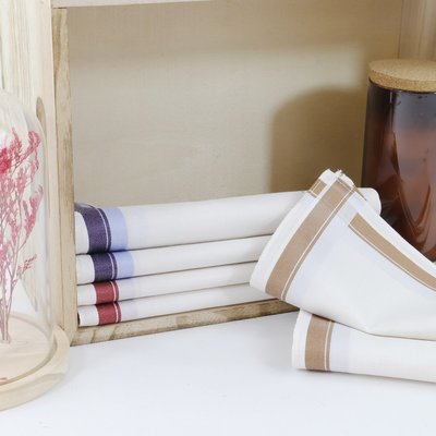 Lot de 6 mouchoirs tissu coton 57 fils QUENTIN LINANDELLE