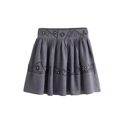 Mini-jupe à volants avec broderie miroir NEXT