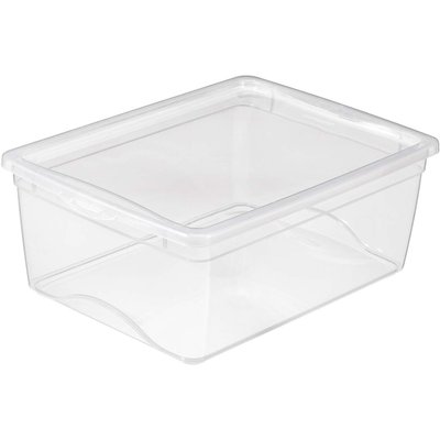 Boite de rangement avec couvercle Omega transparent 18 litres JARDINDECO