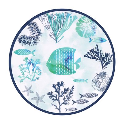 Petite assiette mélamine Caraïbes 23 cm LES JARDINS DE LA COMTESSE