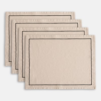 4er-Pack Tischsets Bourdon aus vorgewaschenem Halbleinen LA REDOUTE INTERIEURS