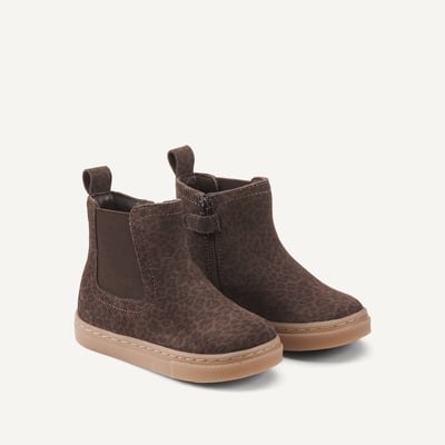 Bottines chelsea en cuir imprimé léopard LA REDOUTE COLLECTIONS