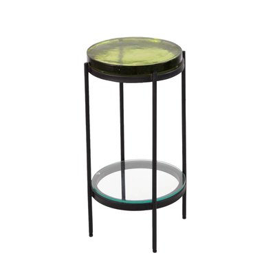 Bout de canapé plateau en verre vert  LISE MADE IN MEUBLES 